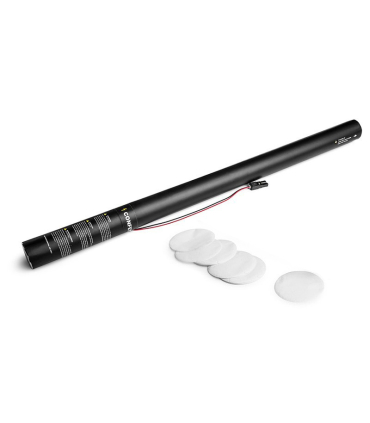 Cartuchos eléctricos 80 cm confeti circulos blancos