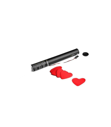 Cartucho Eléctrico 40 Cms Confeti Corazones Rojo