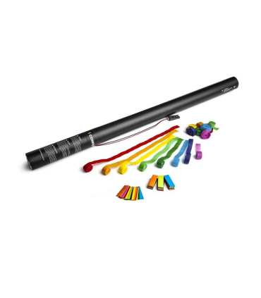 Cartucho Eléctrico 80 Cms Serpentina Papel + Confeti Multicolor