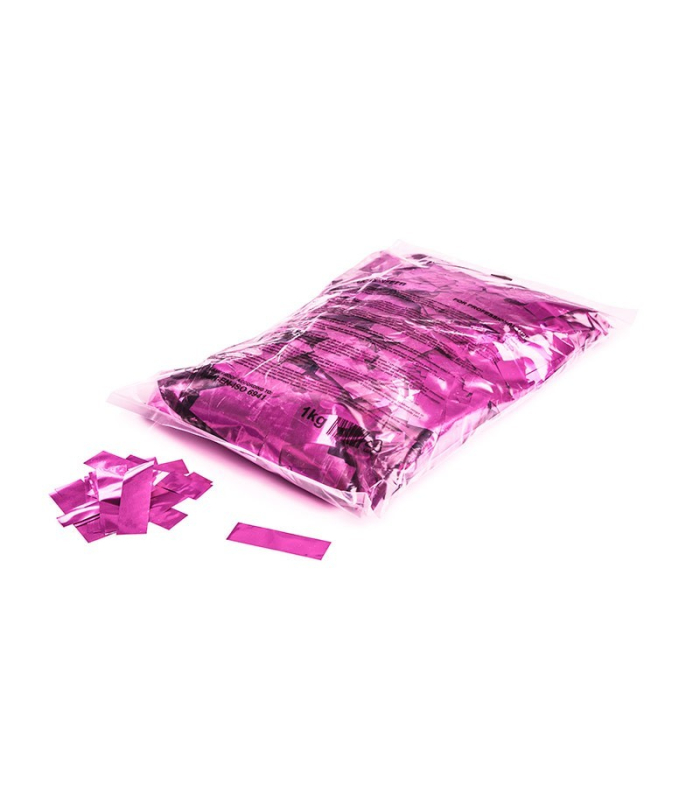 Confeti metalizado rectangular fucsia