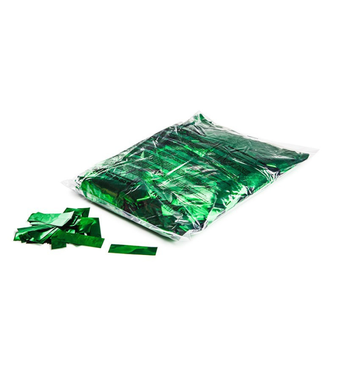 Confeti metalizado rectangular verde