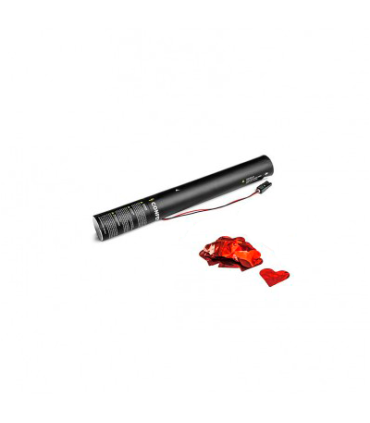 Cartucho Eléctrico 40 Cms Confeti corazones rojo metal