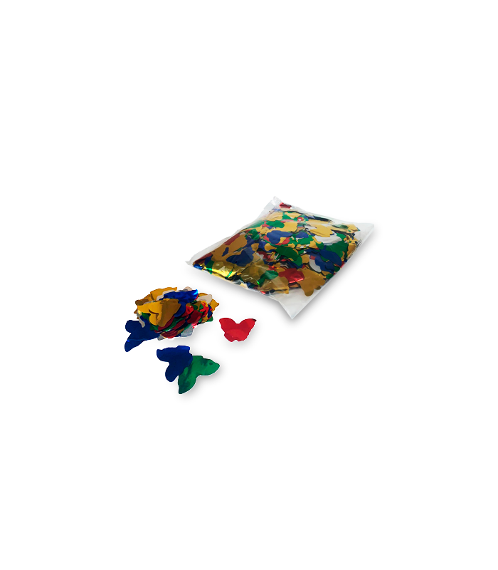 Confeti metalizado mariposas multicolor