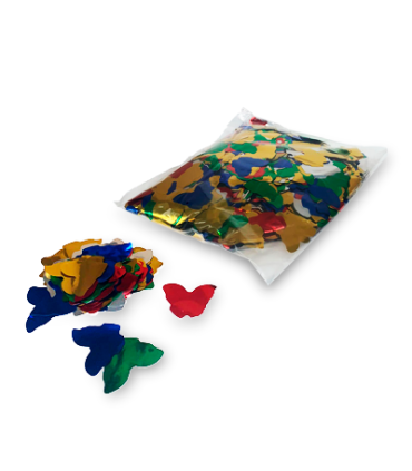 Confeti metalizado mariposas multicolor