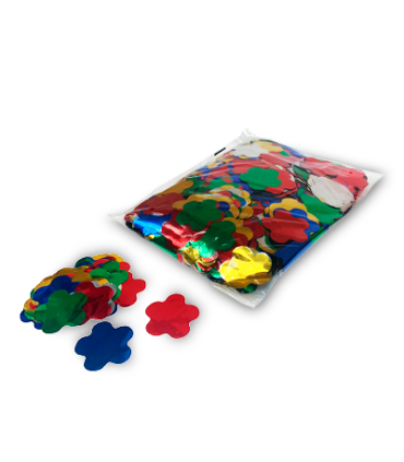 Confeti metalizado flores multicolor