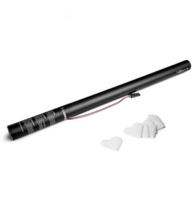 Cartuchos eléctricos 80 cm confeti corazones blanco