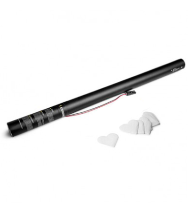 Cartuchos eléctricos 80 cm confeti corazones blanco