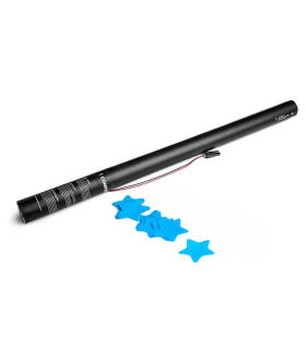 Cartuchos eléctricos 80 cm confeti estrellas azul