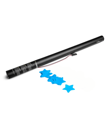 Cartuchos eléctricos 80 cm confeti estrellas azul