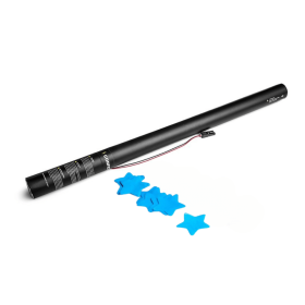 Cartuchos eléctricos 80 cm confeti estrellas azul