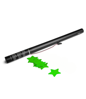 Cartuchos eléctricos 80 cm confeti estrellas verde