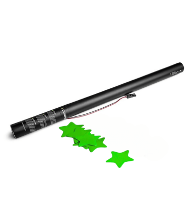 Cartuchos eléctricos 80 cm confeti estrellas verde
