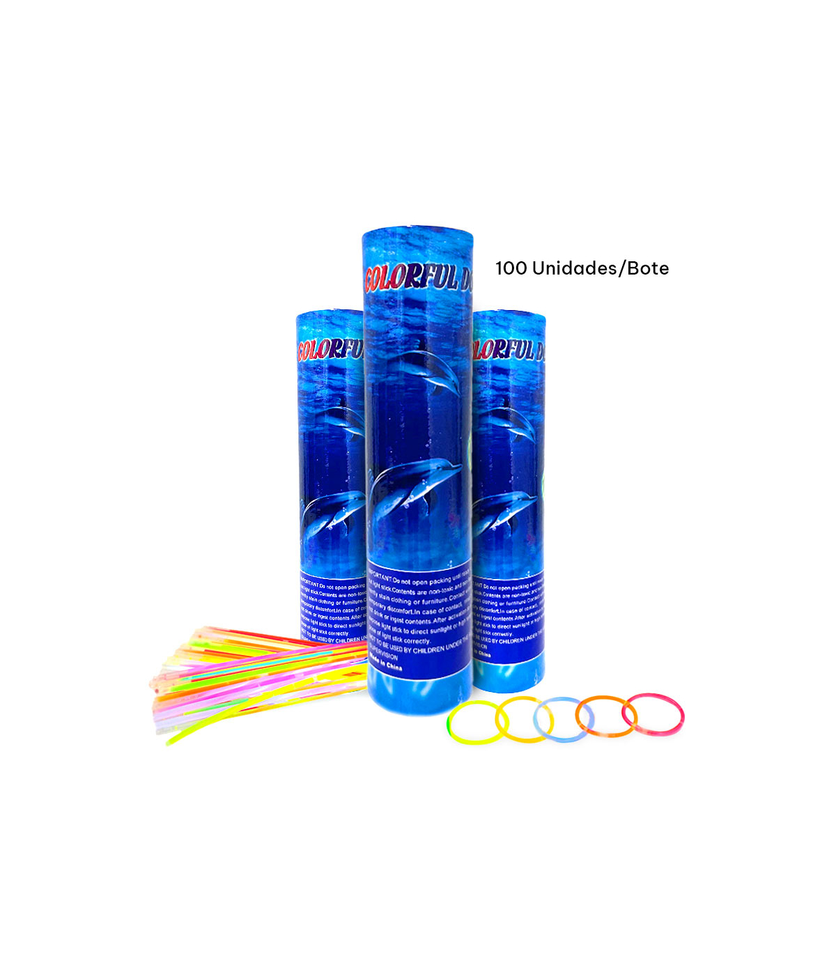 Barras | Pulseras luminosas fluorescentes 100 Unidades