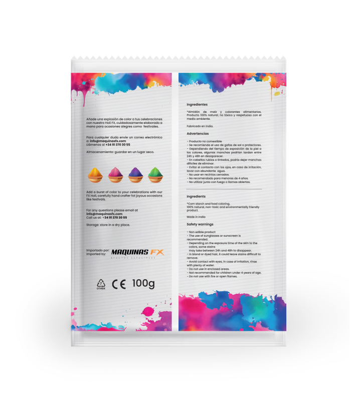 HOLI FX Yellow Powder Envelopes 100g