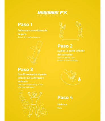 Cartucho manual 40cm polvos HOLI FX Amarillo