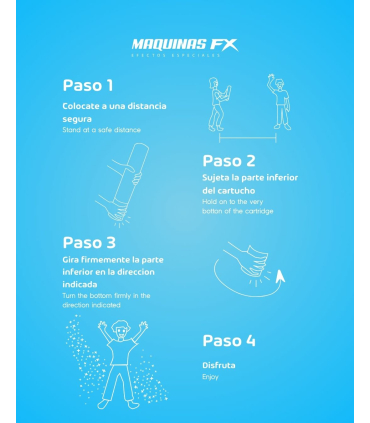 Cartucho manual 40cm polvos HOLI FX Azul