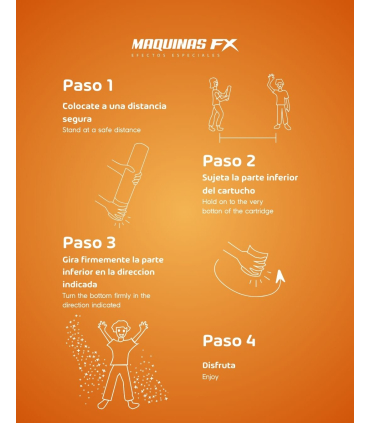 Cartucho manual 40cm polvos HOLI FX Naranja