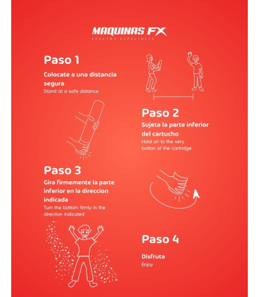 Cartucho manual 40cm polvos HOLI FX Rojo