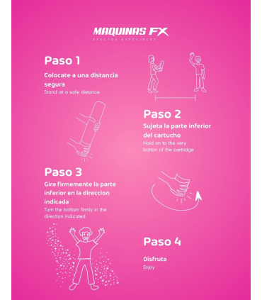 Cartucho manual 40cm polvos HOLI FX Rosa