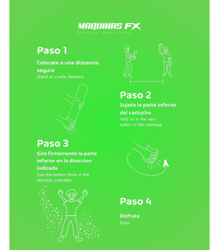 Cartucho manual 40cm polvos HOLI FX Verde