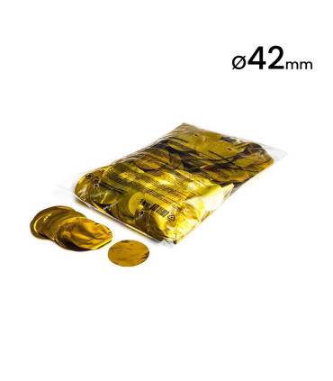 Confeti metalizado redondo oro 42 mm