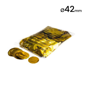 Confeti metalizado redondo oro 42 mm