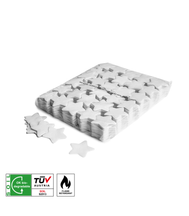 Biodegradable white star confetti