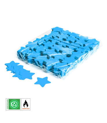 Light blue biodegradable star confetti