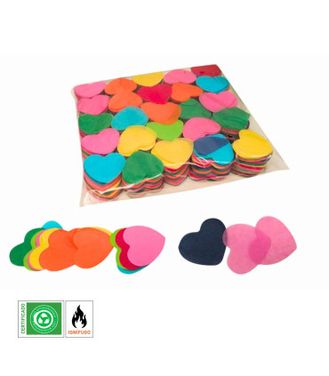 Confeti papel Corazones Multicolor Biodegradable