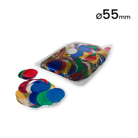 Confeti metalizado redondo multicolor 55 mm