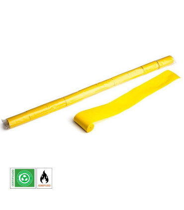 Paper streamer, 10 m x 5 cm, yellow, biodegradable