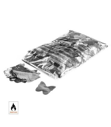 Confeti metalizado mariposas plata