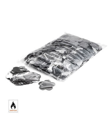 Silver metallic flower confetti
