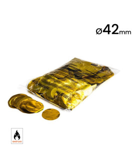 42 mm round gold metallic confetti