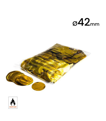 42 mm round gold metallic confetti