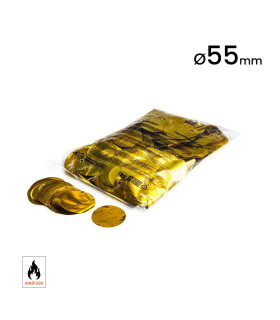 55mm round gold metallic confetti
