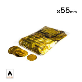 55mm round gold metallic confetti