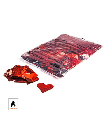 Metallic red heart confetti