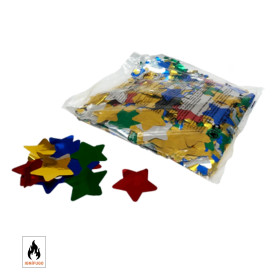 Multicoloured metallic star confetti