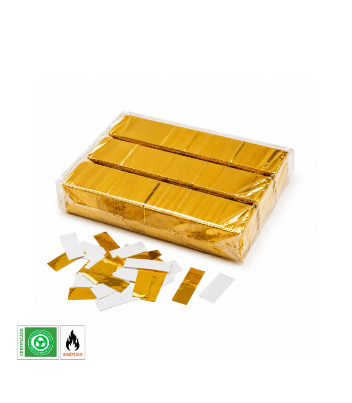 Confeti Papel Rectangular Oro Biodegradable