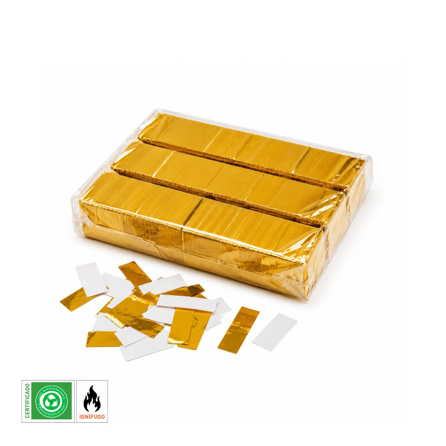 Confeti Papel Rectangular Oro Biodegradable