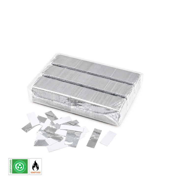 Confeti Papel Rectangular Plata Biodegradable