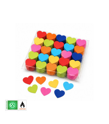 Confeti papel Corazones Multicolor Biodegradable