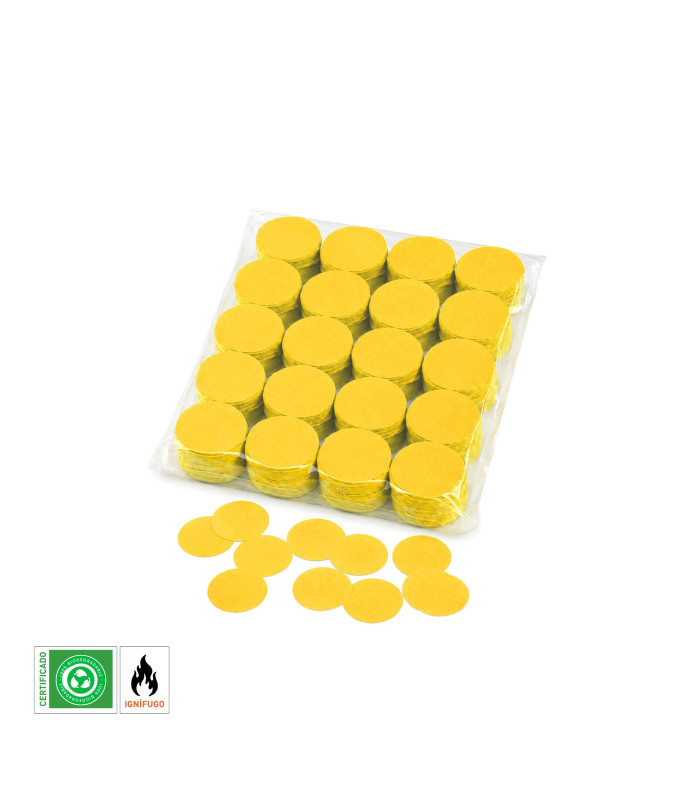 Confeti papel redondo Amarillo Biodegradable