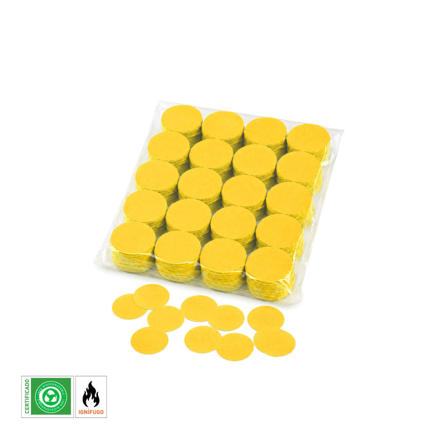 Confeti papel redondo Amarillo Biodegradable