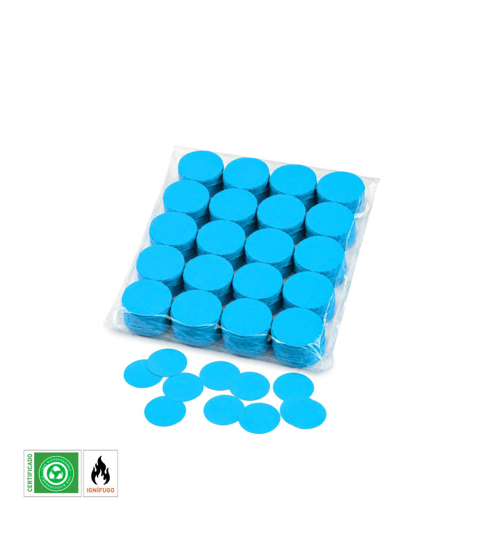 Light blue biodegradable round paper confetti