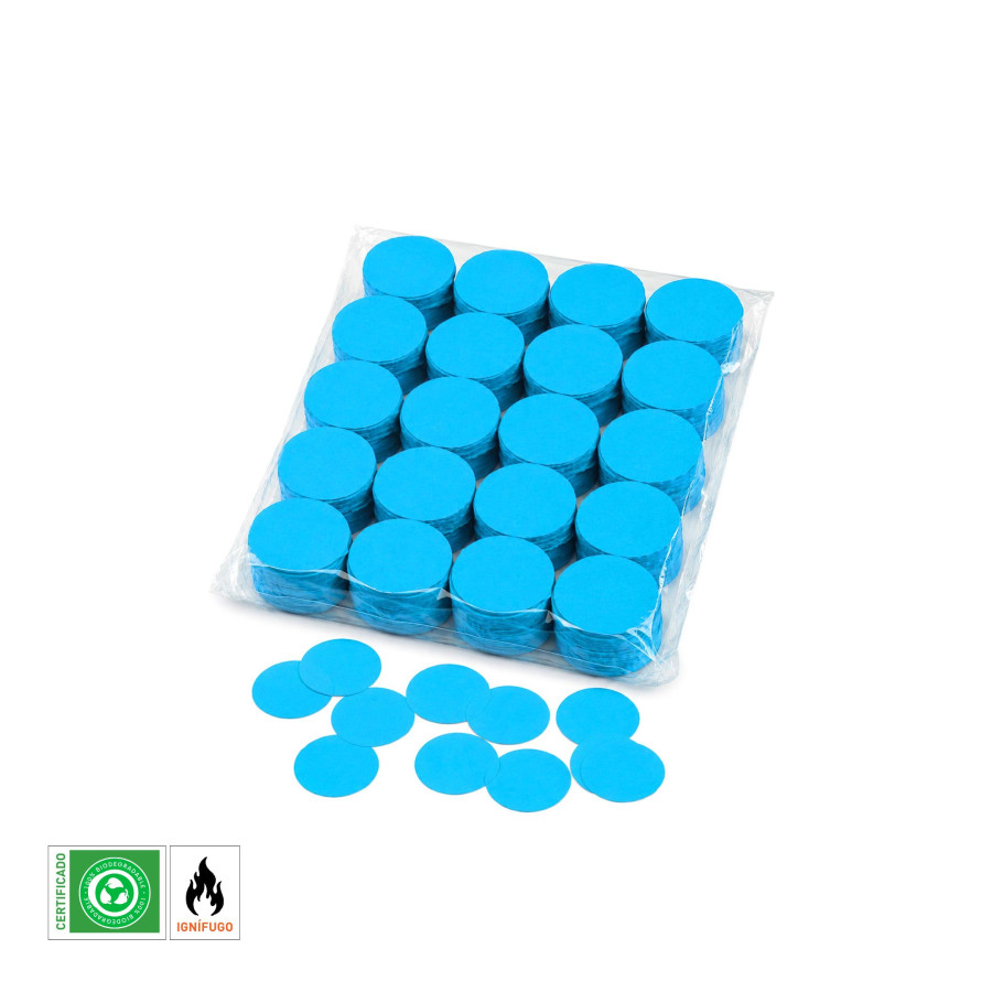 Confeti papel redondo Azul claro Biodegradable