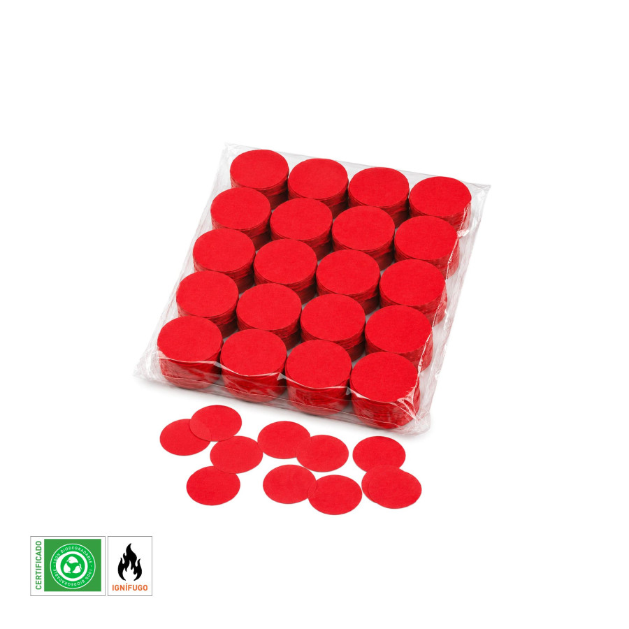 Confeti papel redondo Rojo Biodegradable