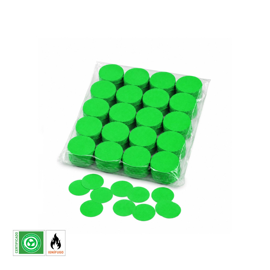 Confeti papel redondo Verde claro Biodegradable