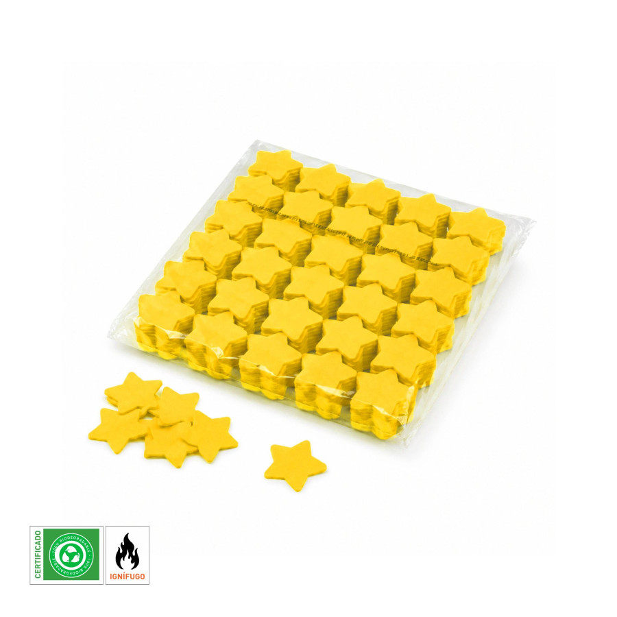 Confeti papel estrellas Amarillo Biodegradable